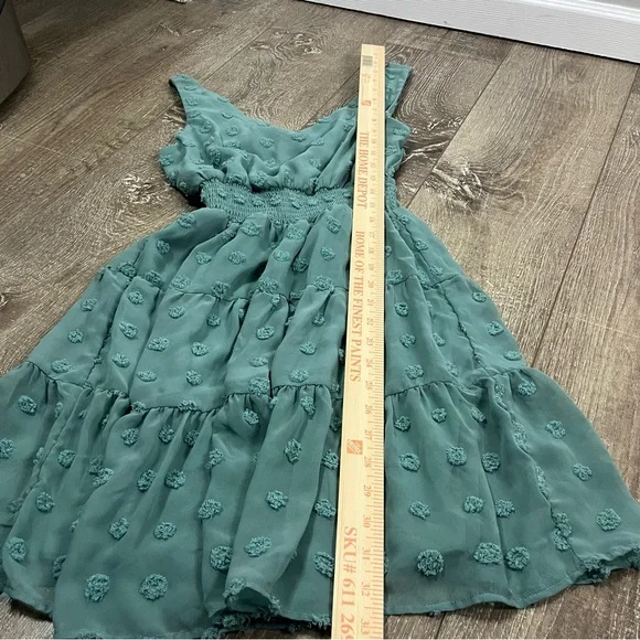 Emerald Sundae Green Sleeveless V-Neck Mini Sundress Size Small - Picture 4 of 11